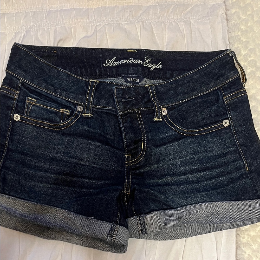American Eagle Outfitters Women's Deep Indigo Jean Shorts